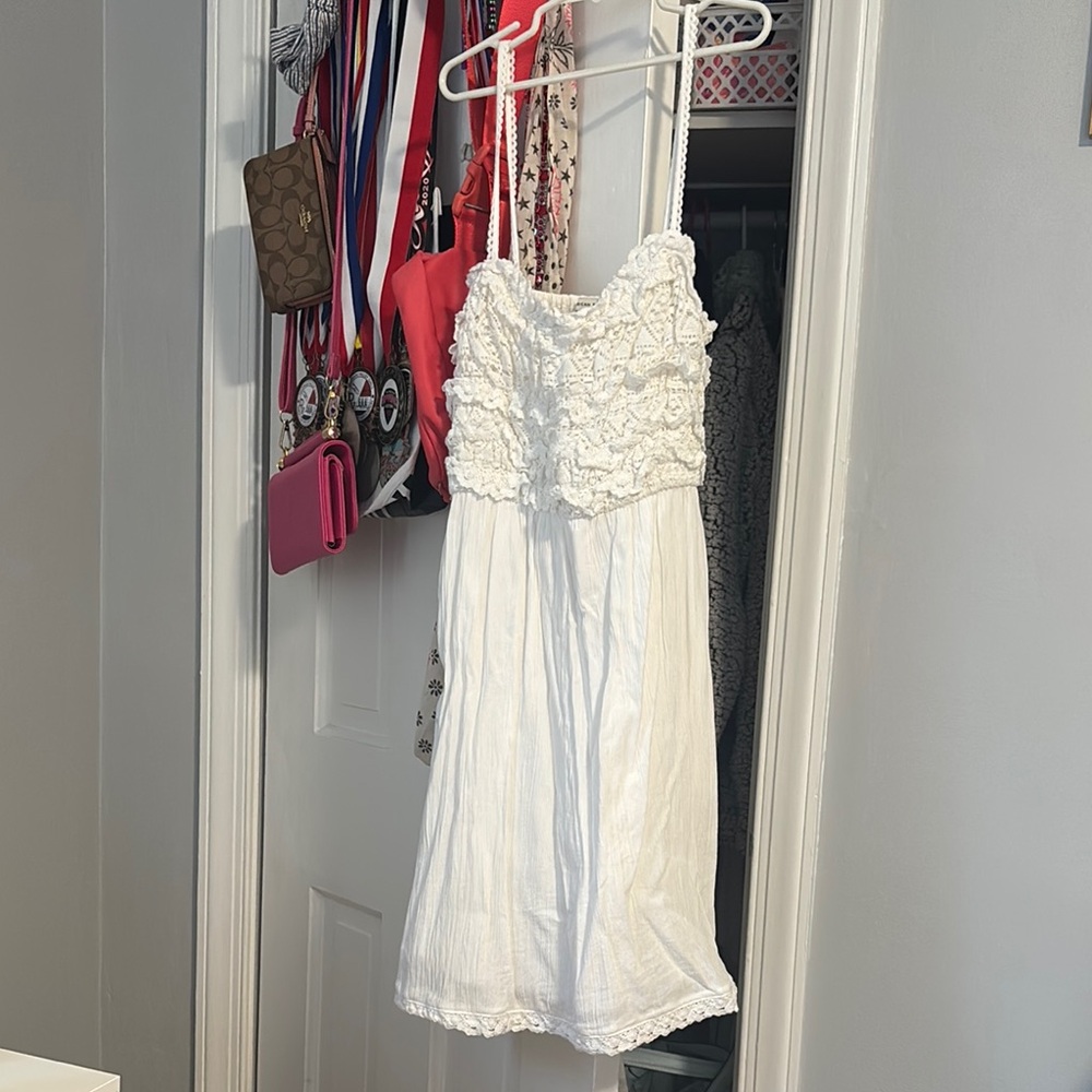 White Floral Kids Dress